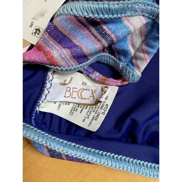 BECCA "South Coast" Halter Bikini Top Womens Sz Dcup BNWT Metallic - Picture 4 of 6